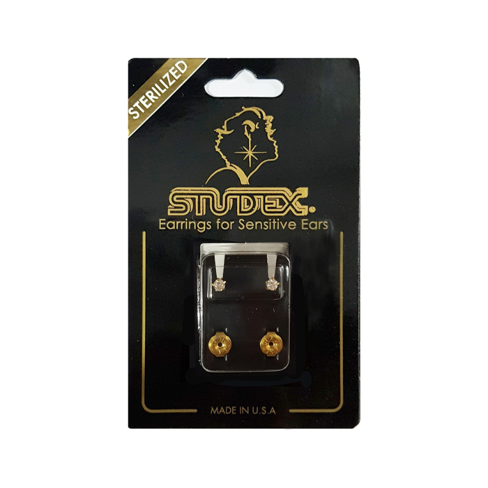 Studex Gold Plated Regular Tiffany Cubic Zirconia