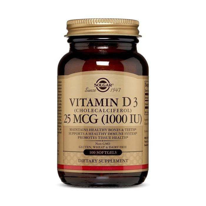 Solgar Vitamin D3 1000 IU Softgels 100'S
