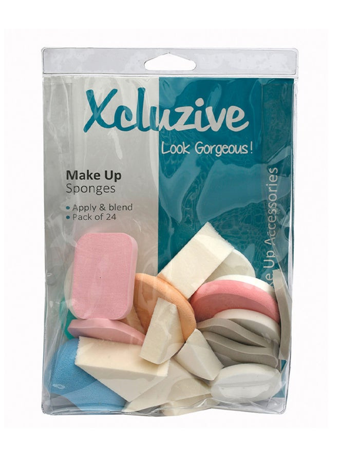Xcluzive  Assorted 24-Piece  Makeup Sponge Multicolour