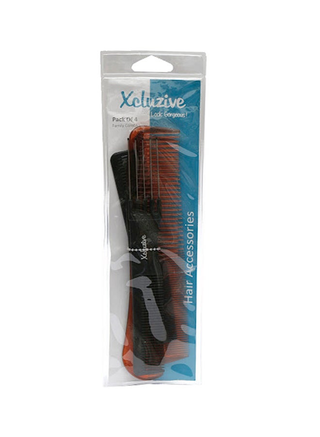 Xcluzive Pack of 4 Family Comb Multicolour