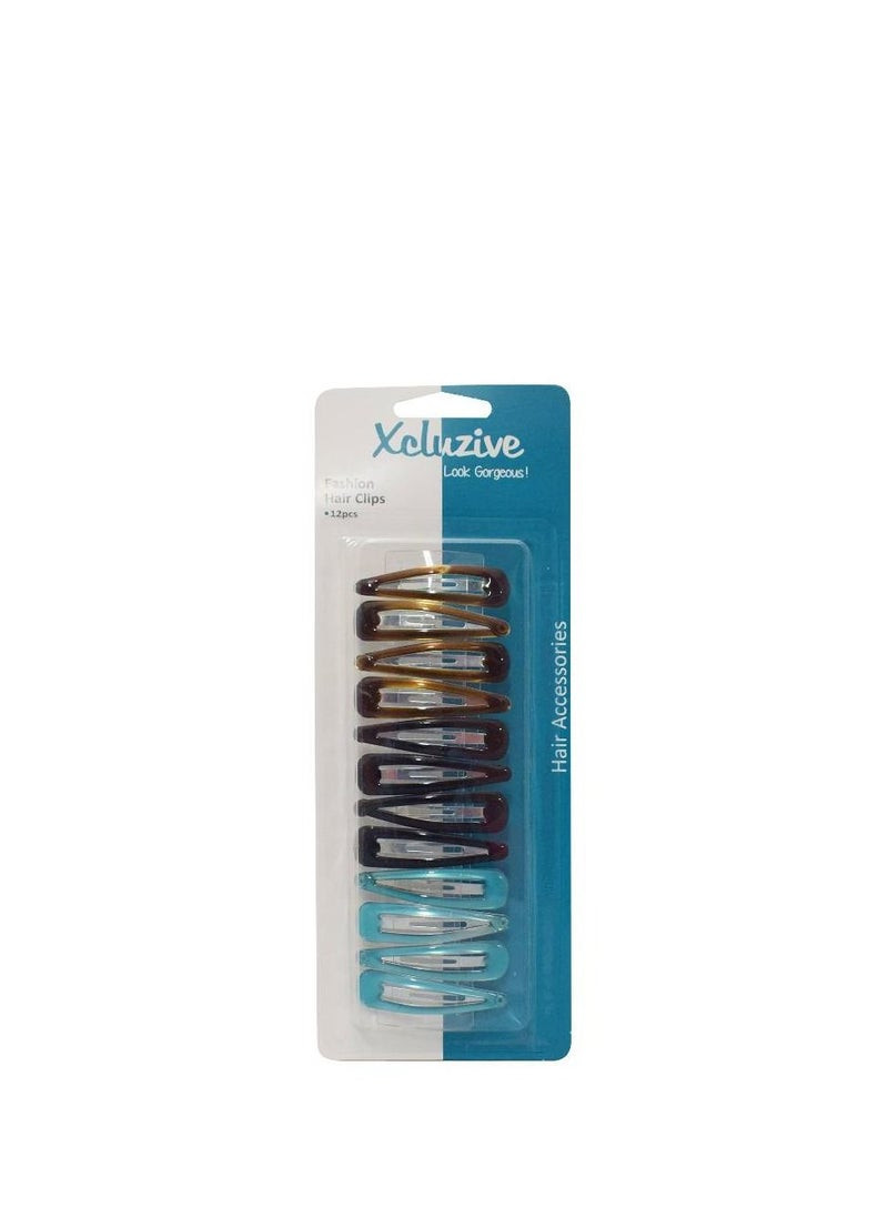 Xcluzive Fashion 12 pcs Hair Clips (Plain)