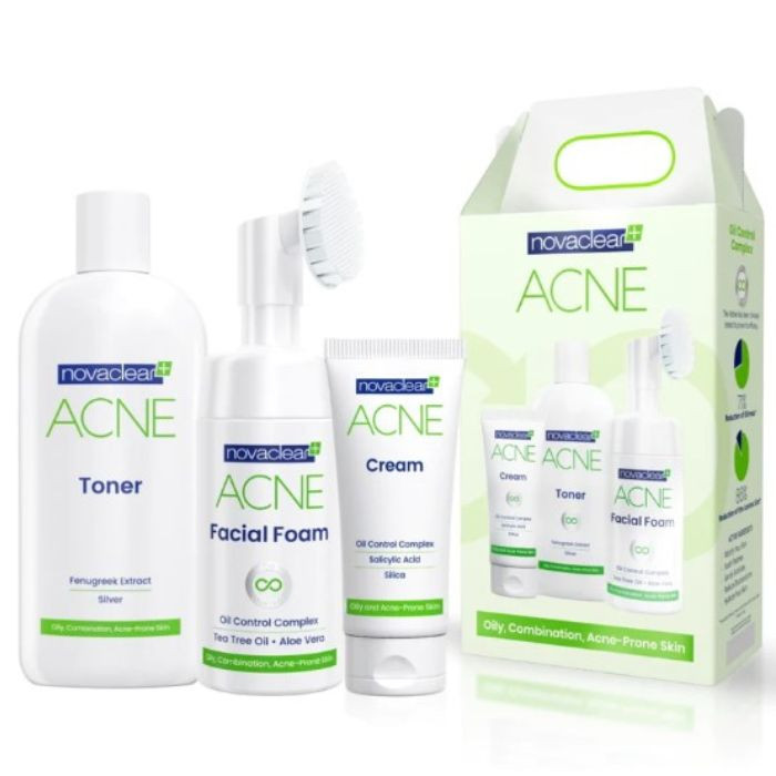 Novaclear 40ml  Acnekit Facial Foam 100ml, Toner 150ml, Cream