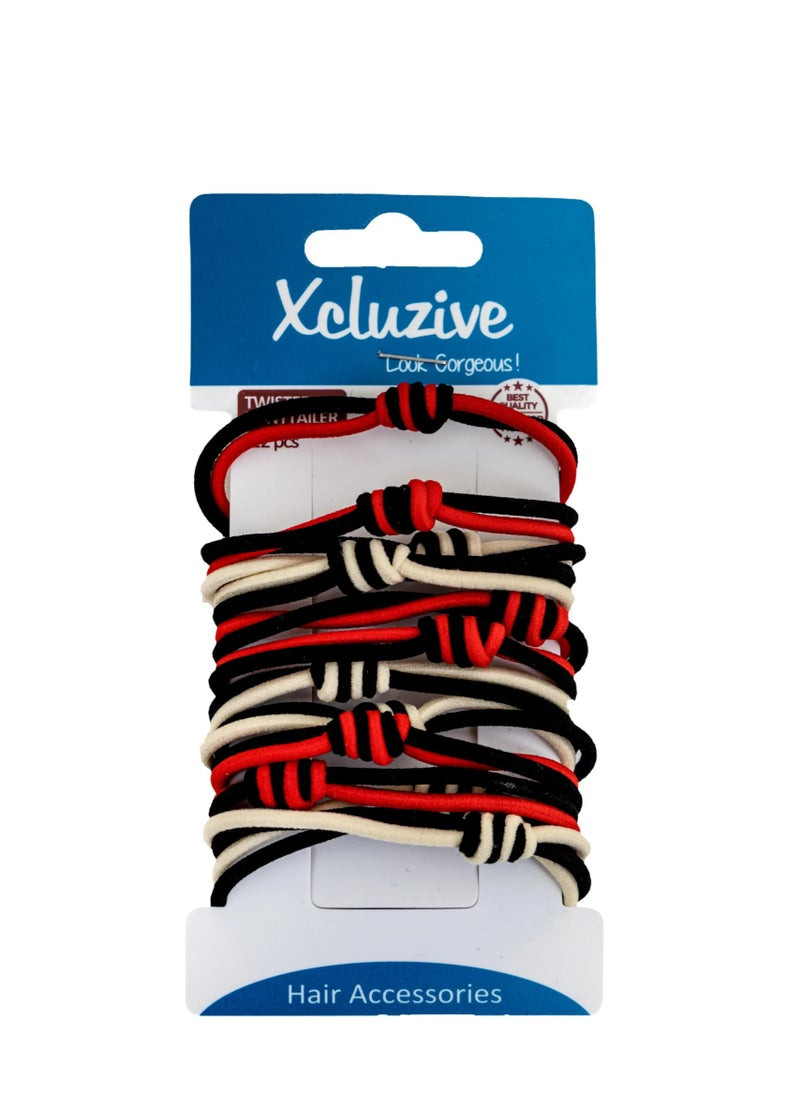Xcluzive 12S(Assorted) Twisted Pony Tailers