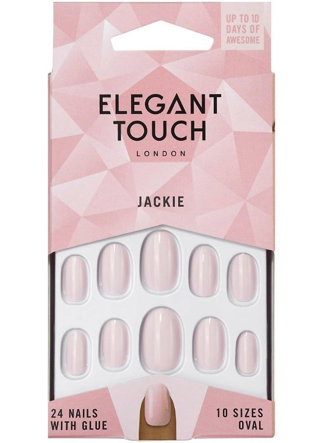 ELEGANT TOUCH Pack Of 24 Jackie Oval Shape False Nails With Glue