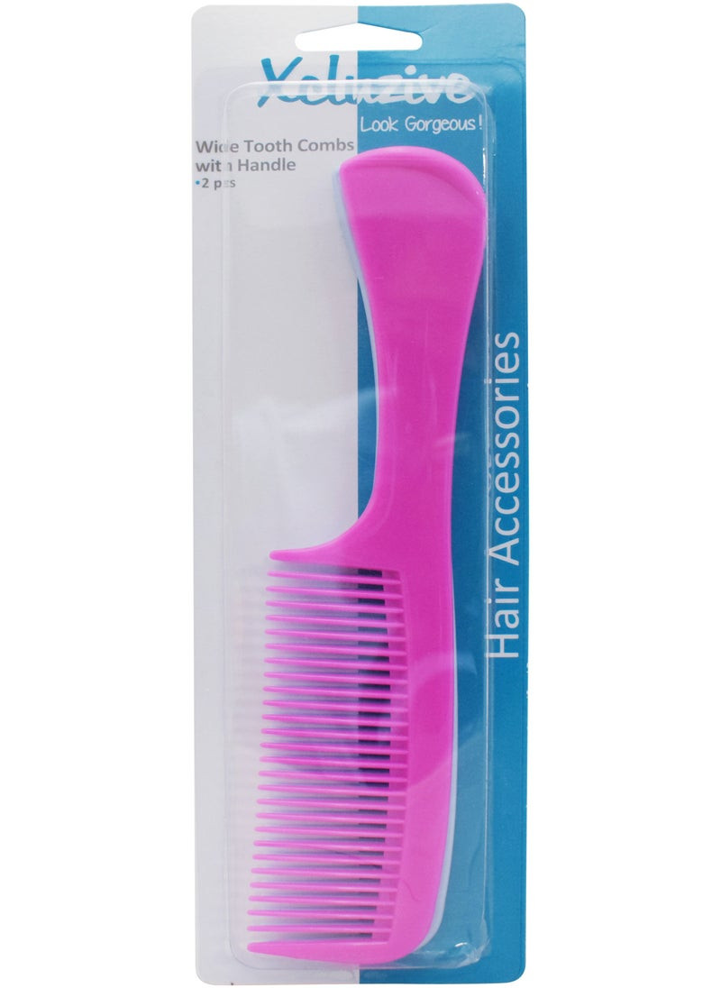X/Z Wide 2 Pcs Tooth Combs with Handle