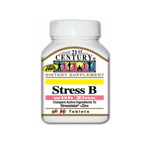 21st Century Stress B with Zinc 66 Tablets