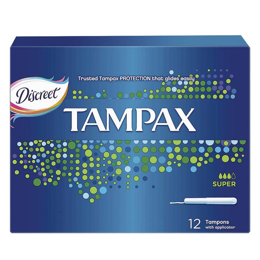 Tampax Super Tampons With Applicator, Pack of 12's