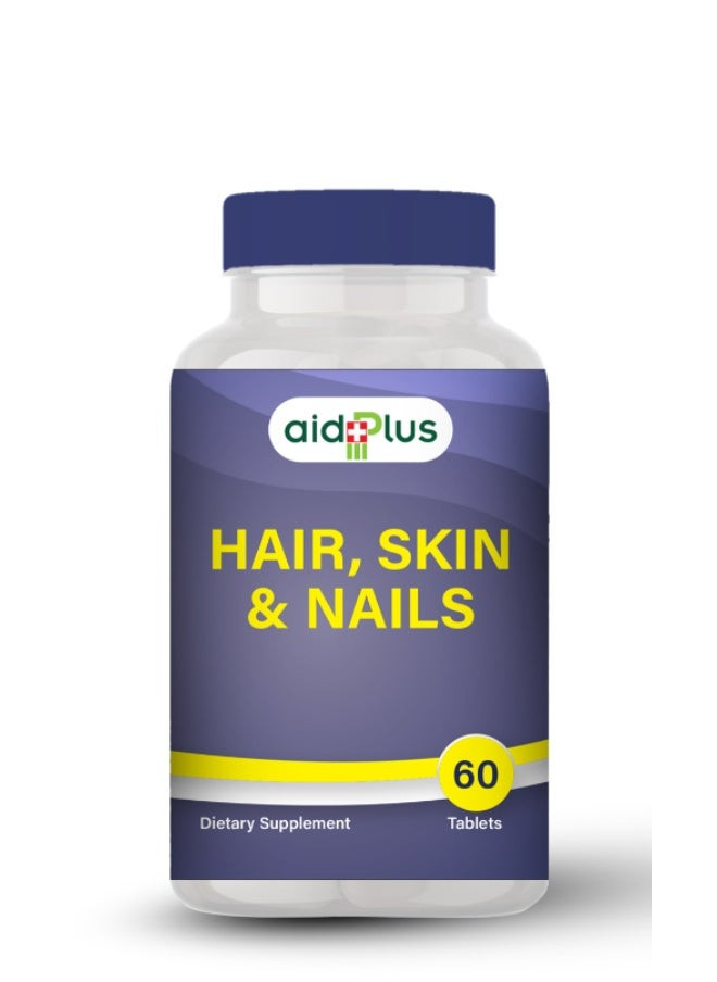 Aidplus Hair, Skin & Nails –  Capsules For Healthy Hair, Radiant Skin, And Strong Nails 60 Softgel