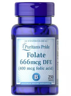 Puritan's Pride Folate 666 mcg DFE Tablets 90'S