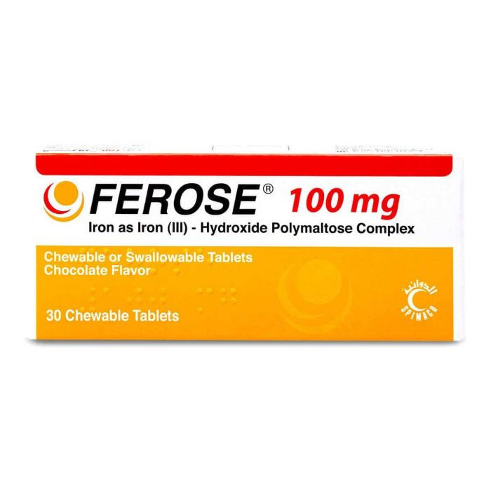Ferose 100 mg Chewable Tablets 30'S