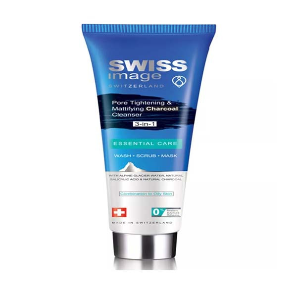 Swiss Image Essential Care Pore Tightening & Mattifying 3-In-1 Charcoal Cleanser 100ml