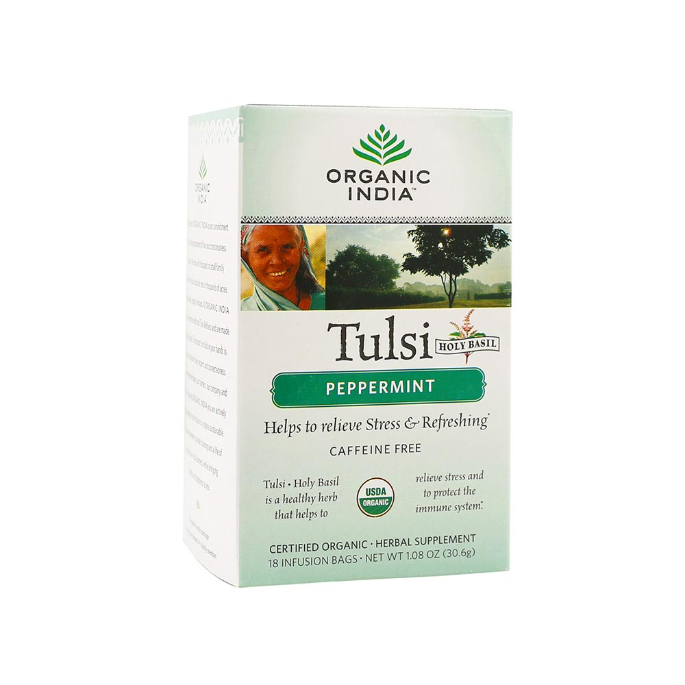 ORGANIC INDIA TULSI PEPPERMINT TEA BAGS 18 S MEDILIFE PHARMACY UAE