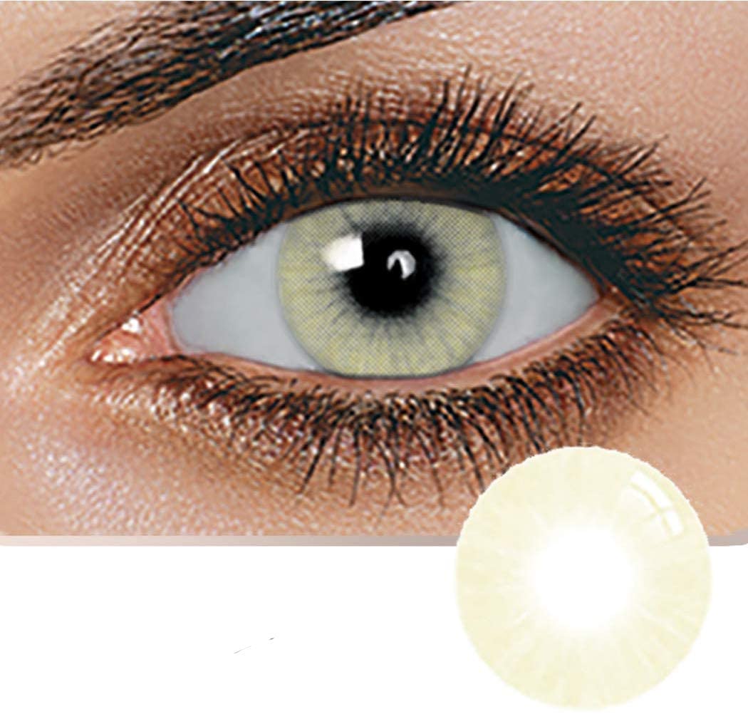 UNISEX CONTACT LENSES , NATURAL AND BEAUTY COLLECTION COSMETIC C ONTACT LENSES, 12 MONTHS DISPOSIBLE WITH CASE - CRYSTAL