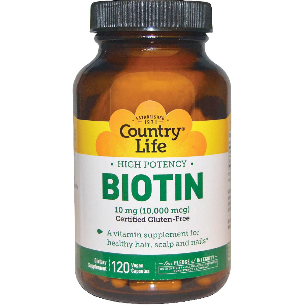 COUNTRY LIFE BIOTIN 10 MG VEGAN CAPSULES 120'S