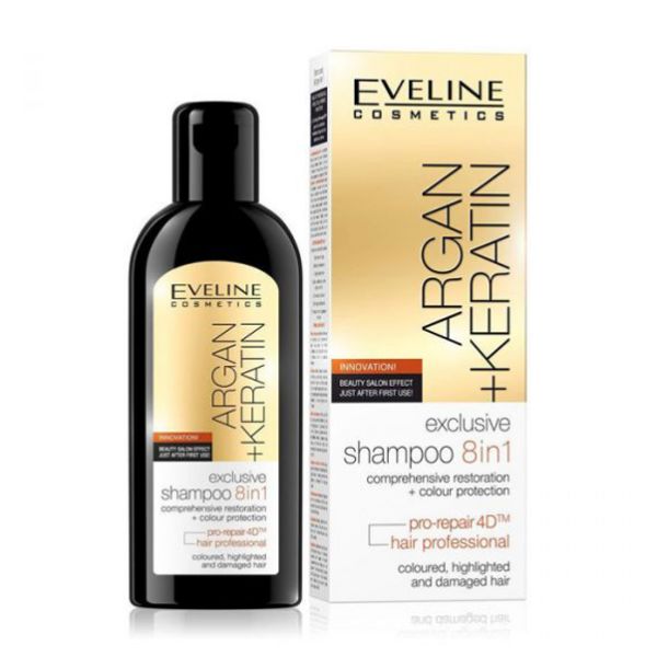 Eveline Shampoo 8 In1 Argan + Keratin 150 ml
