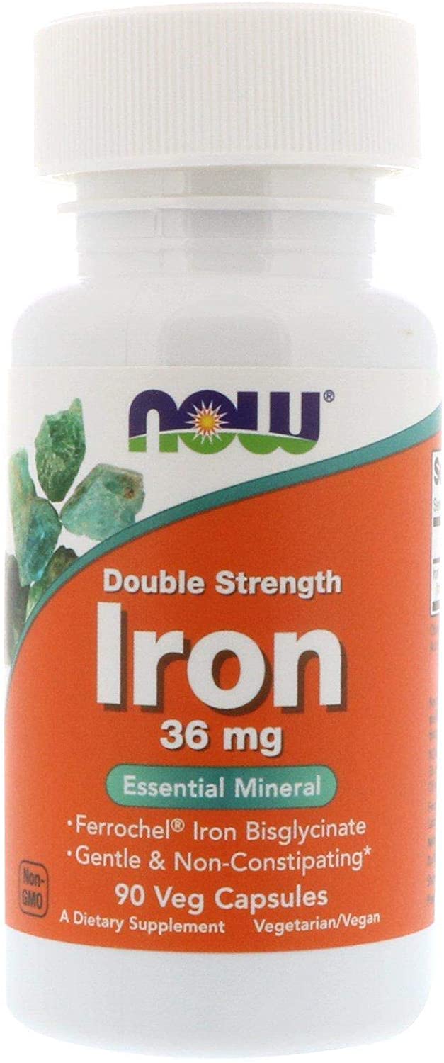 NOW FOODS IRON DOUBLE STRENGTH 36 MG 90 VEG CAPSULES