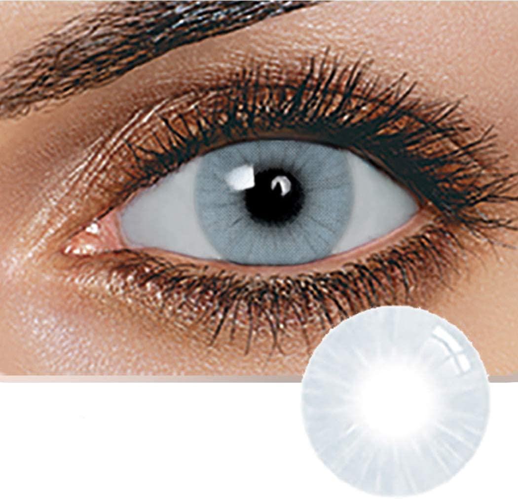 UNISEX CONTACT LENSES COLORED COLLECTION  COSMETIC CONTACT LENSES,12 MONTHS DISPOSIBLE WITH  CASE -GRAPHITE