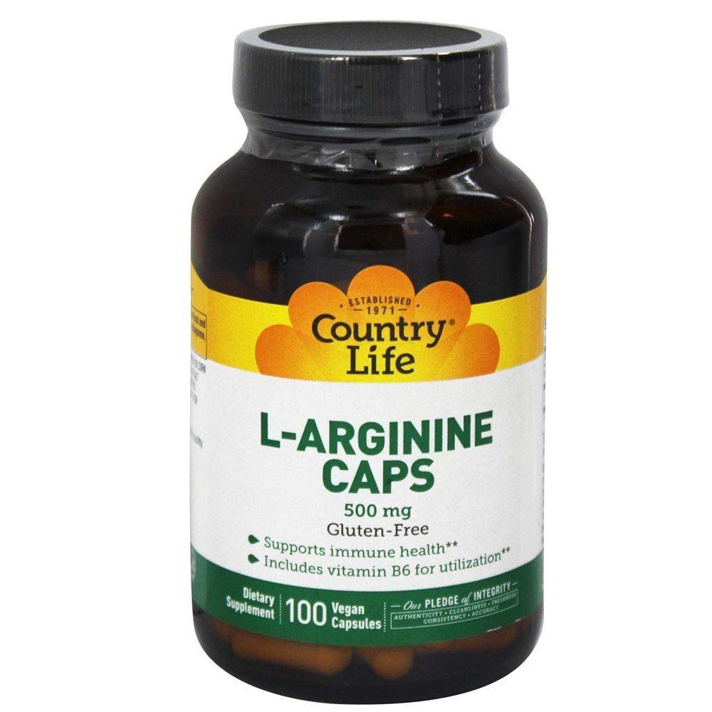 COUNTRY LIFE L-ARGININE 500 MG VEGAN CAPSULES 100'S