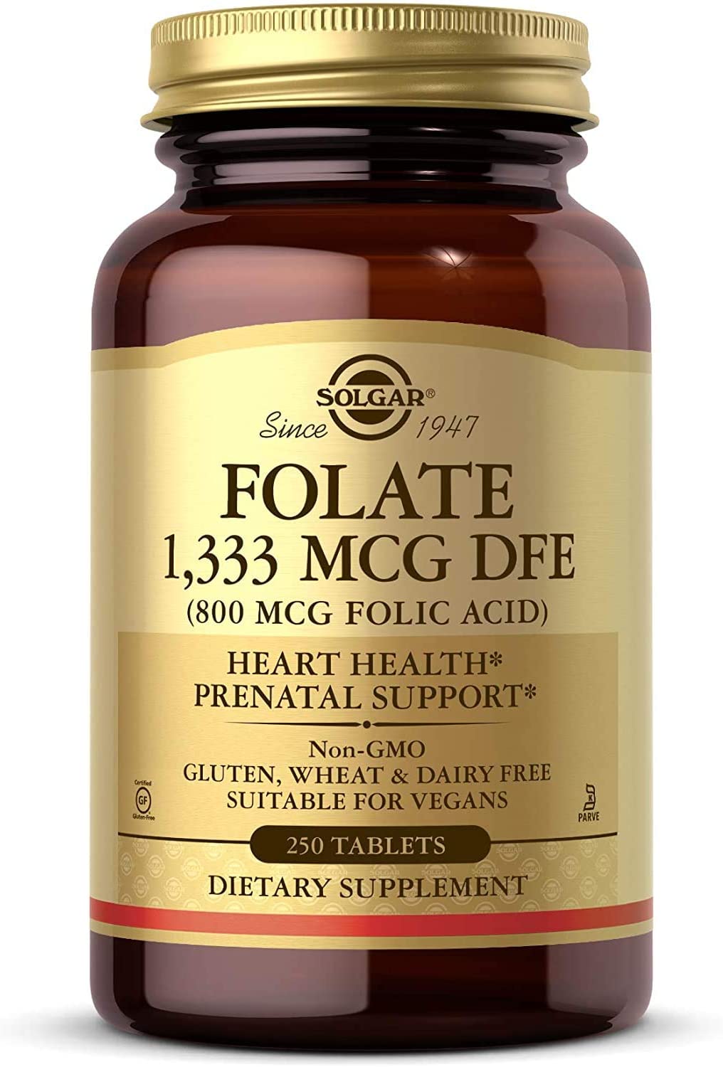 SOLGAR FOLATE 1333 MCG DFE FOLIC ACID TABLETS 250'S