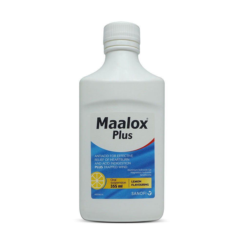 Maalox Plus Oral Suspension Lemon Flavour 355 ml