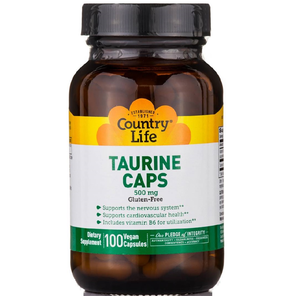 COUNTRY LIFE TAURINE 500 MG VEGAN CAPSULES 100'S