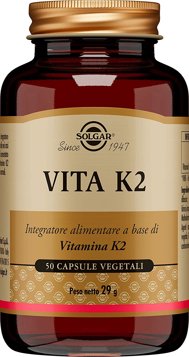 SOLGAR NATURALLY SOURCED VITAMIN K2 (MK-7) 100 MCG 50 VEGITABLE CAPSULES