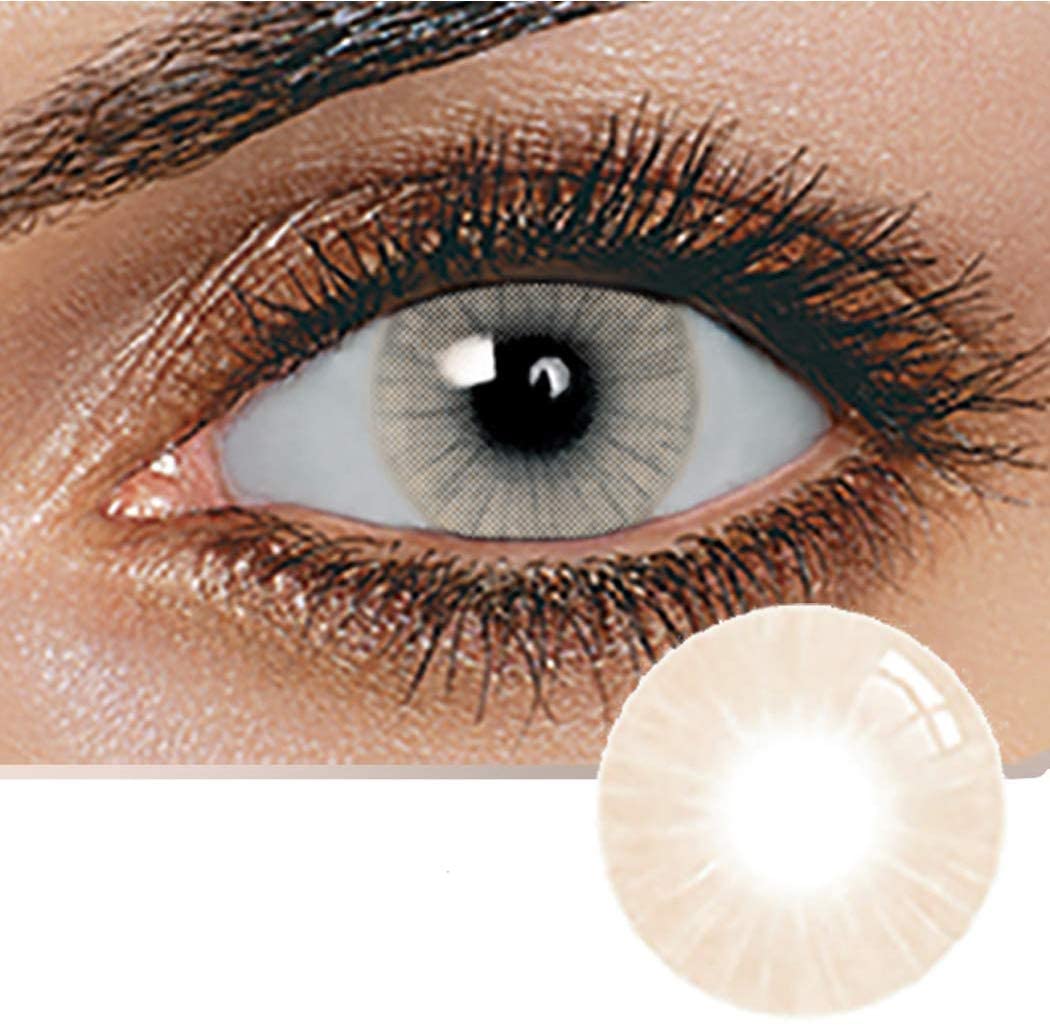 UNISEX CONTACT LENSES COLORED COLLECTION  COSMETIC CONTACT LENSES,12 MONTHS DISPOSIBLE WITH  CASE -OCHRE