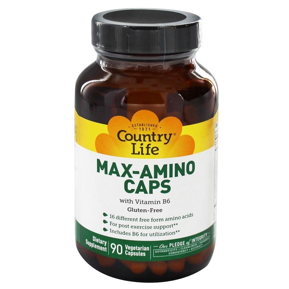 COUNTRY LIFE MAX-AMINO WITH VITAMIN B6 VEGETARIAN CAPSULE 90'S