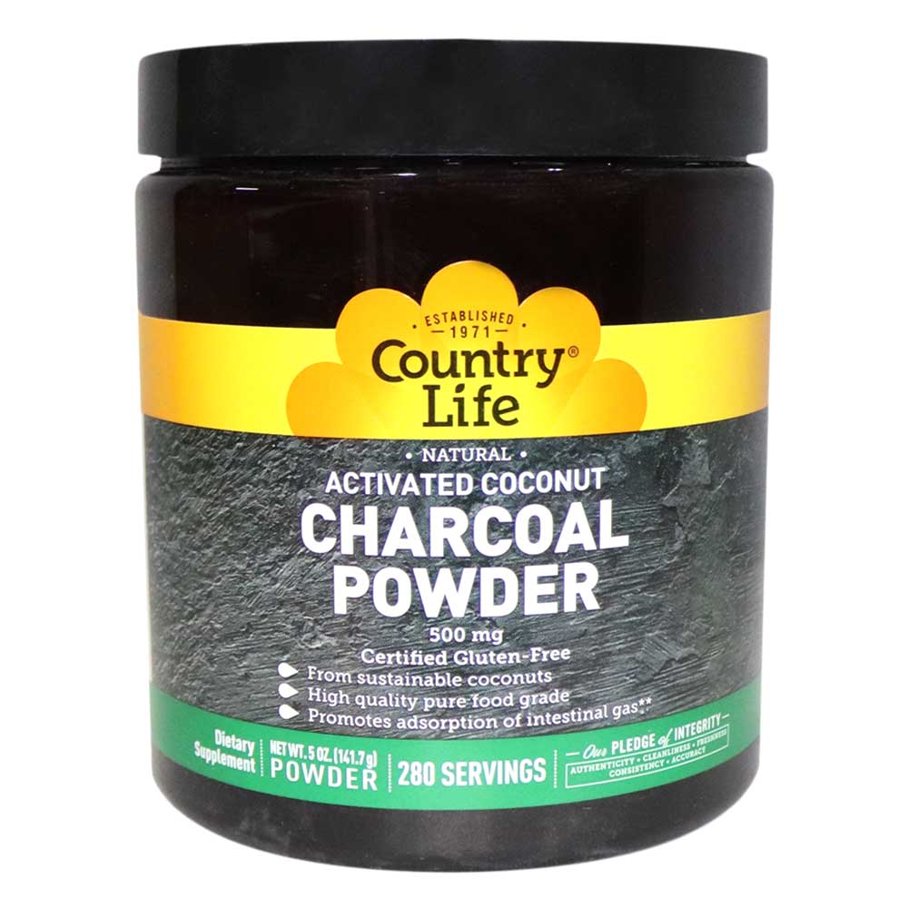 COUNTRY LIFE ACTIVATED COCONUT CHARCOAL 500 MG POWDER 280 SERVINGS