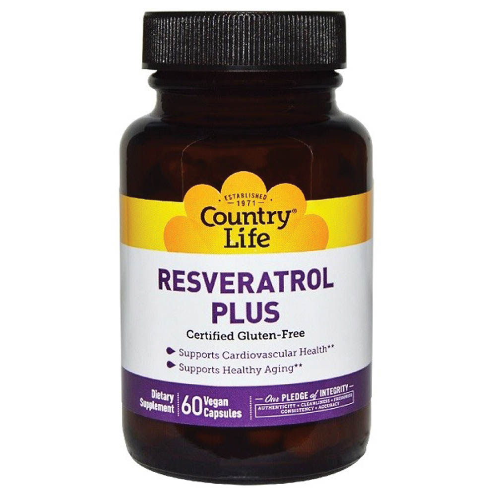 COUNTRY LIFE RESVERATROL PLUS VEGAN CAPSULES 60'S