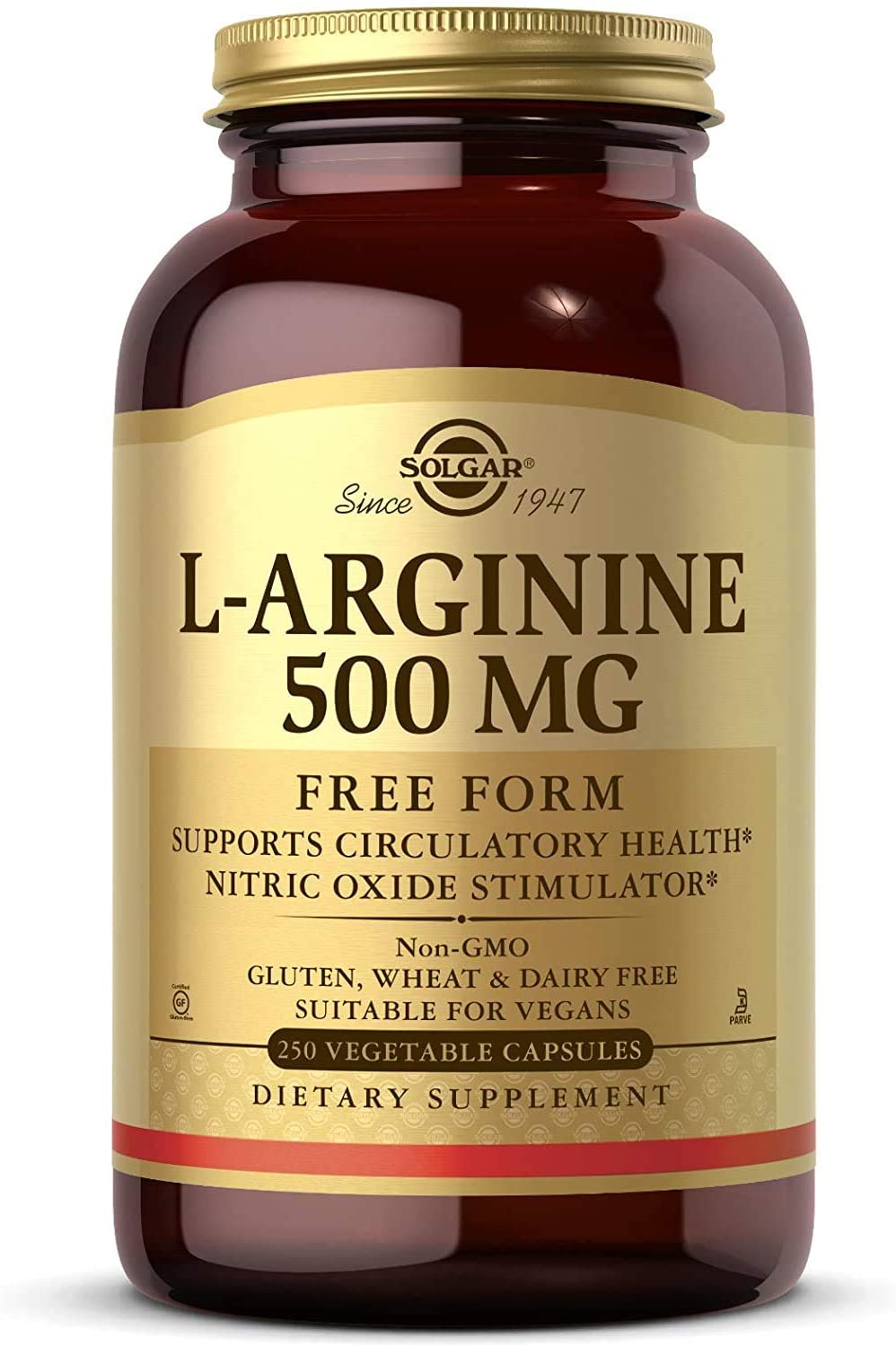SOLGAR L-ARGININE 500 MG VEGETABLE CAPSULES 250'S