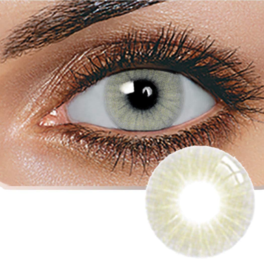 UNISEX CONTACT LENSES COLORED COLLECTION  COSMETIC CONTACT LENSES,12 MONTHS DISPOSIBLE WITH  CASE -QUARTZ