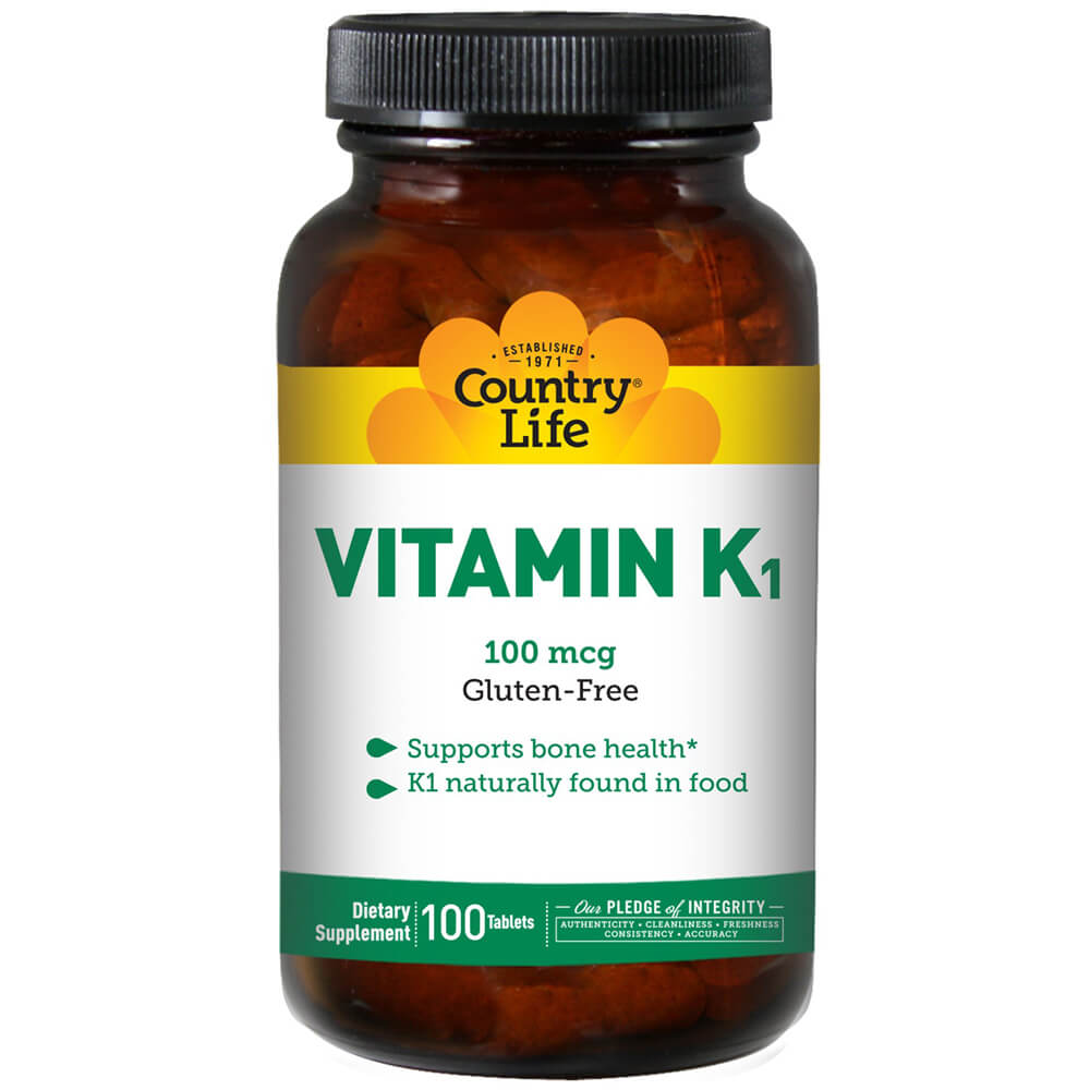 COUNTRY LIFE VITAMIN K1 100 MCG TABLETS 100'S