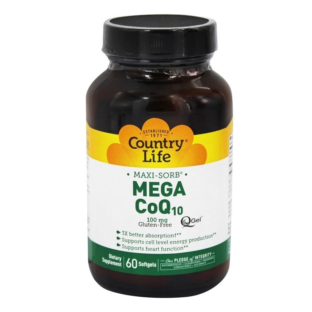 COUNTRY LIFE MAXI-SORB MEGA COQ 10 100 MG SOFTGELS 60'S